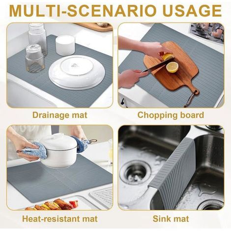 Tapis Evier Cuisine Protège Evier Cuisine Tapis Fond évier en Silicone Tapis evier Cuisine Utilisé pour Protéger évier (1/5)