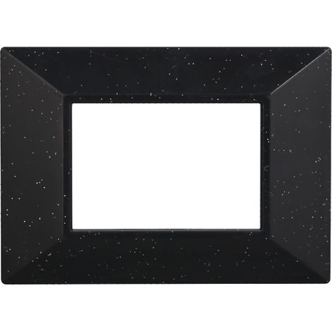 ETTROIT AN90324 Placca Piramide 3P Serie MOON Colore Nero Brillante Compatibile Con Bticino Axolute (1/5)