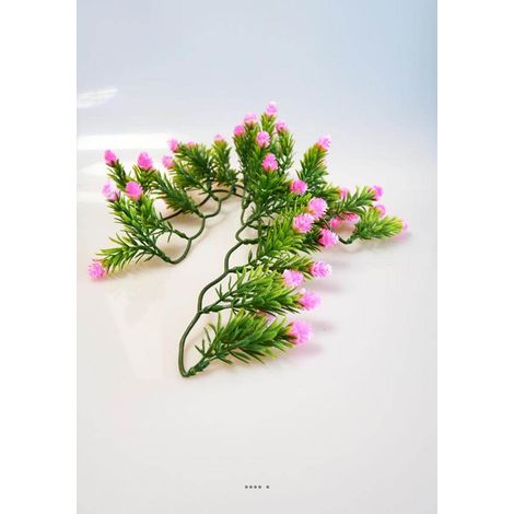 Chute de mini pomme de pin factice en PE 5 ramures L45cm Rose fushia - couleur: Rose fushia 730 (1/3)