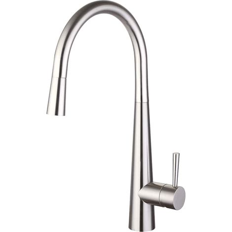 Contemporary Pull Out Single Lever Kitchen Mixer Tap, Chrome