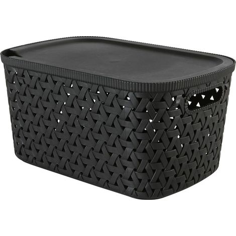 Cesto portaoggetti Tressy da 6,7 litri in polipropilene nero. (1/2)
