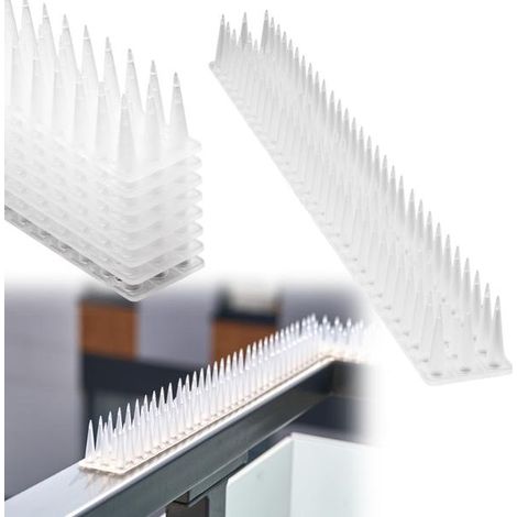 Picots anti-oiseaux en plastique blanc, lot de 8, 342 cm, pour balcon, rebord de fenêtre, rambarde (1/5)