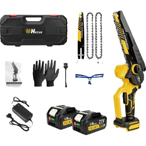 Motosierra, motor sin escobillas, lubricación automática, 2 baterías, enchufe europeo de 100V-240V. (1/2)