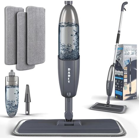 Balai Vaporisateur, Balai à Franges avec 3 Tampons en Microfibre s, Réservoir d'eau de 360ml, Balai Vaporisateur Professionnel en Microfibre pour La Maison et La Cuisine (1/5)