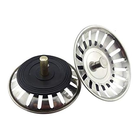 2PCS Universal 8cm Basket Drain Plug Stainless Steel Kitchen Sink Strainer Double Layer Sink Stopper Drainer for Kitchen and Bathroom (1/5)