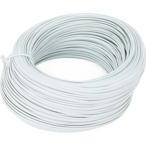 Fil de fer de cerclage pour armatures 0,55 mm type plat 85 m longueur fer galvanisé et PVC fil d'attache pour barres d'armature blanc (1/5)