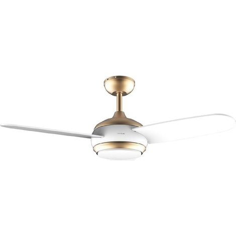 Cecotec Ventilador de Techo con Luz EnergySilence Aero 4265 GoldWhite. 65 W, Diámetro 42” con luz LED de 18W, Mando a distancia (1/4)