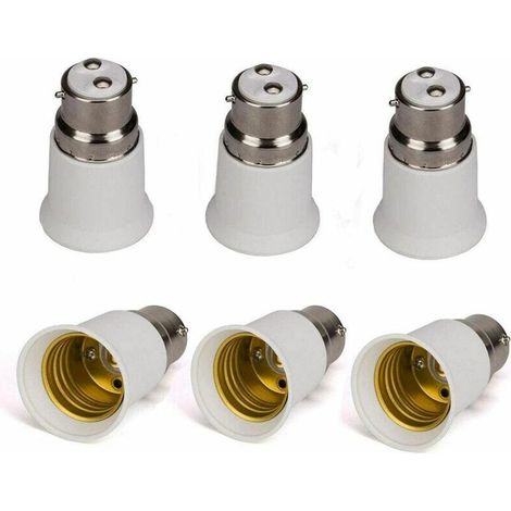 10pcs Adaptateur Convertisseur B22 à E27 B22-E27 Blanc