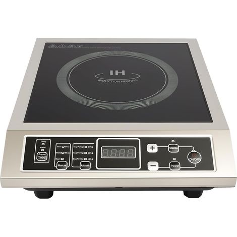 Plaque de cuisson à induction, professionnelle, avec plan de travail, 3500 W, avec affichage LED, 10 niveaux de réglage de la température, pour rôtir, cuire, cuire de la bouillie, cuire à la vapeur (1/5)