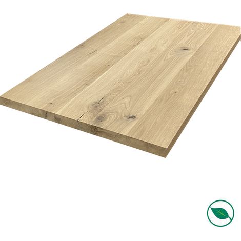 Forestea – Plateau chêne massif pleines lames 1600 x 900 x 40 mm – Bois massif FSC mixte – Pour espaces intérieurs – Qualité supérieure