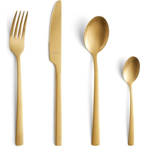 Set posate vintage Amefa 16 pezzi oro (1/4)