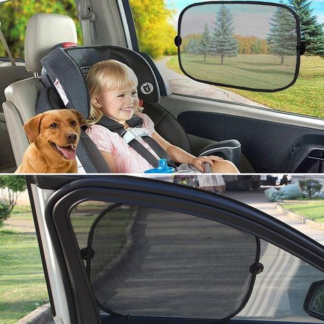 5 pare-soleil auto pour fenêtres latérales et arrière avec ventouses protection solaire habitacle