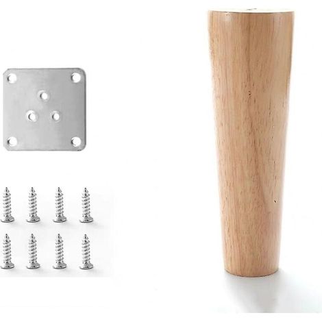 Ensemble de 4 pieds de canapé en bois massif, pieds de meubles pour fauteuil, table de chevet, armoire, commode (hauteur 15 cm) - Xin (1/5)