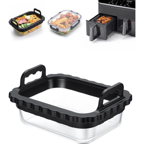 Plat à Four Verre Borosilicate, Plat Air fryer 21x16 cm, 1L (1/5)
