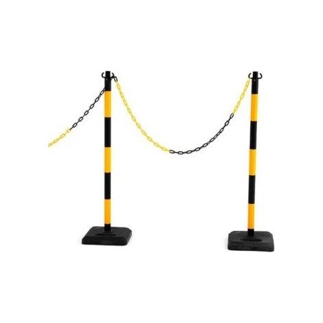 POSTE SEÑALIZ R/B P/CADENA PLASTICA BASE CAUCHO 3KG - CV