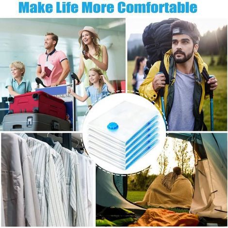 Lot de 6 Sacs Rangement Sous Vide Aspirateur pour couettes, linge de lit, oreillers (1/4)