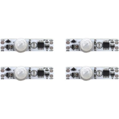 4X Module de Commutation de Capteur de Mouvement PIR 5-24V 12V Module de Commutation de Contrôleur de Détecteur de Mouvement Humain (1/4)