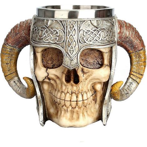 Mug tête de mort en acier inoxydable, tasse à boire, mug à bière, mug à café, tasse à thé en résine, accessoire de bar pour Halloween, cadeau (1/5)
