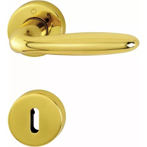Ensemble de poignée Vérona sur rosace ronde (ø 52 mm) - HOPPE AG - Pour porte de 40 à 50 mm. - Clé L