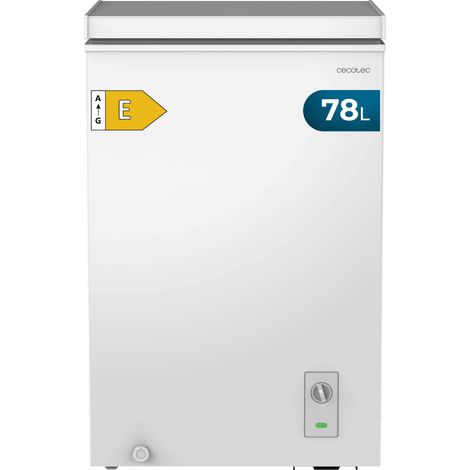 Cecotec Congelador Arcón Bolero CoolMarket Chest 78 White E. 78 Litros de Capacidad, Control Mecánico, Termostato Ajustable, Cesta Organizadora, Descongelación Manual, Clase Energética E (1/3)