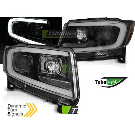Paire de feux phares Jeep Grand Cherokee 11-13 LED LTI Noir-32365235 (1/4)