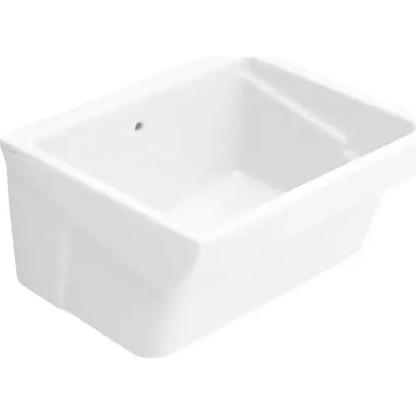 Vasca lavatoio da appoggio in ceramica bianca modello messico 60 cm 60x50 - senza sponda CERAMICA DOLOMITE