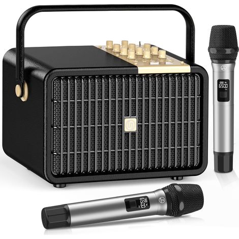 Enceinte Bluetooth, enceintes portables sans fil de 160 W pour fêtes à la maison avec caisson de basses (Noir) (1/5)