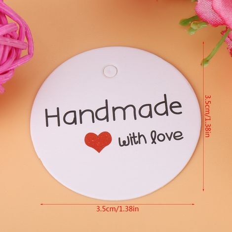 Étiquettes cadeau blanches artisanales pour mariage, bijoux et pâtisseries - Lot de 100 (1/2)