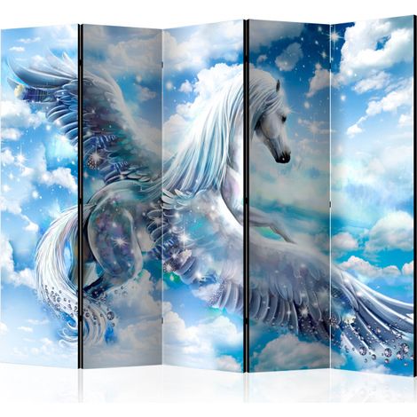 Paravent 5 Volets "Pegasus Blue" 172x225cm (1/2)