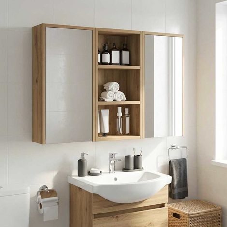 vidaXL Armadio da bagno a muro Rovere Artigianale 30 x 16 x 62,5