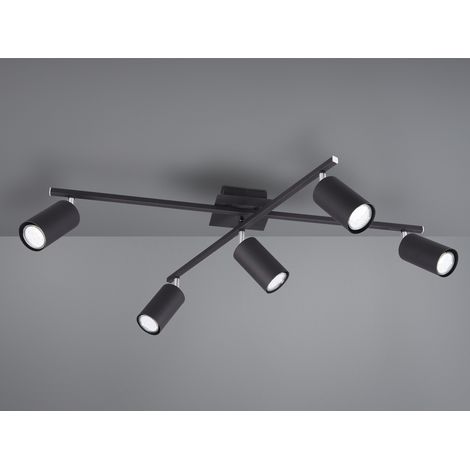 Deckenstrahler MARLEY Schwarz 5-flammig, verstellbare Spots, Breite 77,5cm (1/5)