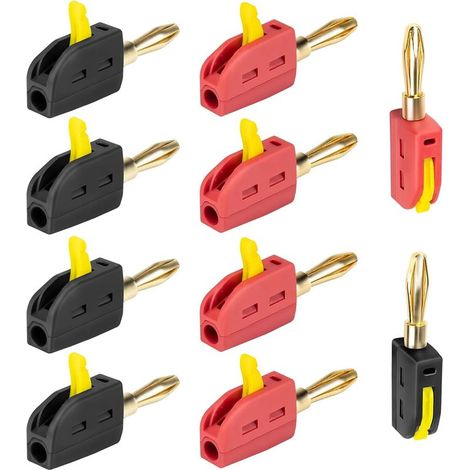 10 Stück Bananenstecker, 4-mm-Lautsprecher-Bananenstecker, 32-A-Bananenstecker, Bananenstecker für HiFi-Lautsprecher, Verstärker, Lautsprecherkabel (1/5)