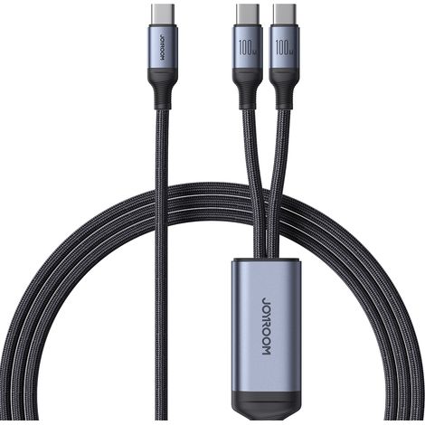 2-in-1 Speedy Series USB-C-Kabel – 2x USB-C 1,5 m Schwarz (1/5)