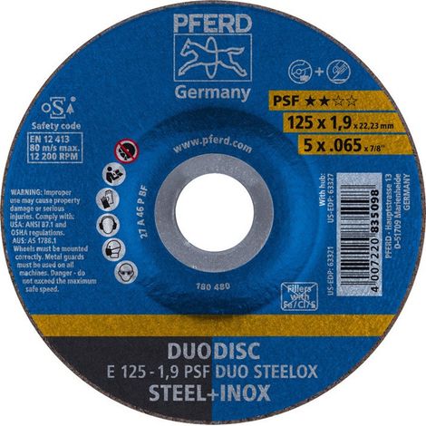 10 Discos abrasivos de doble uso Duodisc Psf 125 x 1,9 x 22,23 (1/5)