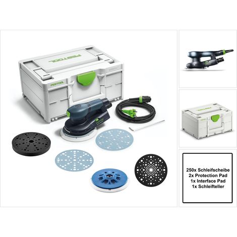 Festool ETS EC150/3 EQ-Plus Ponceuse excentrique 400 W 150 mm Brushless + 250x disques + 2x Protection Pad + Interface Pad + plateau de ponçage + systainer (1/5)