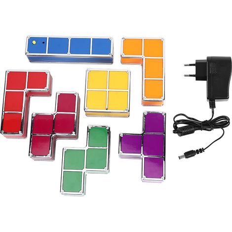 Puzzle Lumière LED Empilable Blocs Construction Lampe Bureau Nuit Jeu Décoration 100-240V