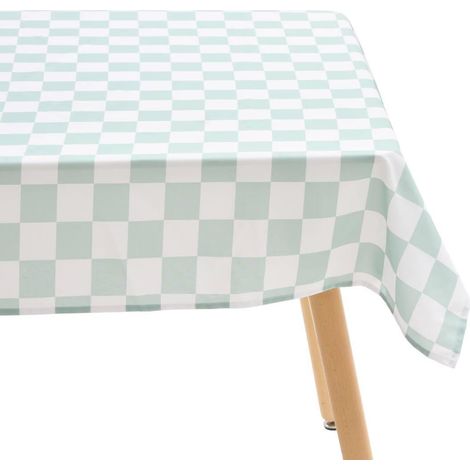 Nappe Antitache Imprimé "Della Pasta" 150x300cm Vert Céladon