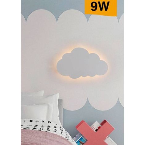 TRADE SHOP - Applique A Led Forma Nuvola Lampada Da Parete 9 W 3 Colorazione Di Luce Aq28-b3c - (1/5)