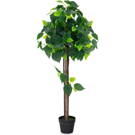 Sans entretien arbre hortensia artificiel 45 pouces, tronc en vrai bois, branches modulables pour déco intérieure (1/5)