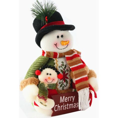 Muñeco de peluche de Papá Noel y muñeco de nieve, decoración de mesa para fiesta navideña, adornos tradicionales (1/4)