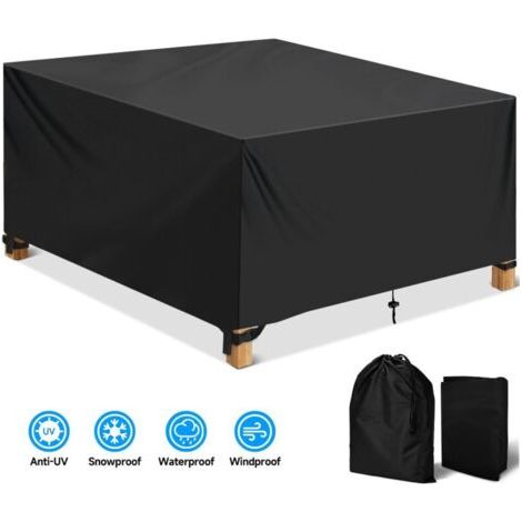 Funda protectora rectangular para muebles de jardín, Oxford 420D impermeable para mesa de jardín.