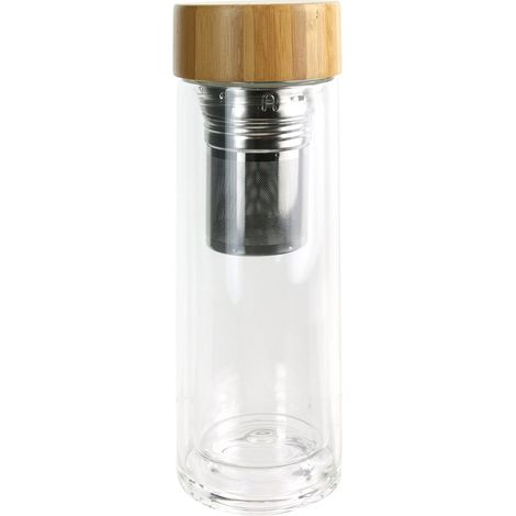 COOK CONCEPT Infusore a Doppia Parete Tappo, bambù + Vetro, Marrone, 7,20 x 7,20 x 21,30 cm (1/2)