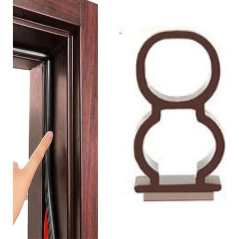 Guarnizione autoadesiva per porte esterne, profilo in gomma marrone 10x18 mm (1/3)