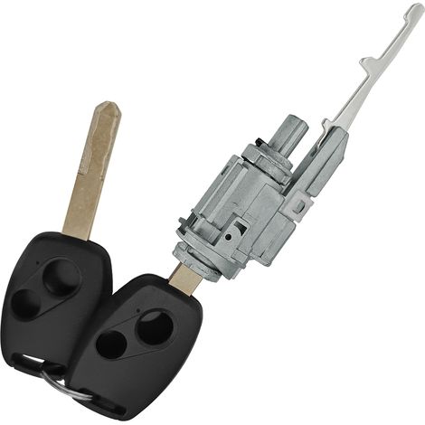 Compatible avec les modèles Honda Accord, Fit, Civic, Odyssey et CRV (cylindre de contact droit, plaque droite, 2 boutons, 2 trous) et 2 clés. (1/4)