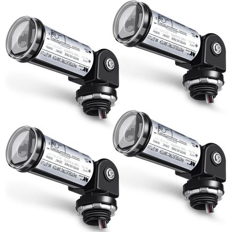 Lot de 4 Interrupteurs Crépusculaires 120V pour Éclairage Extérieur, Capteurs Photoélectriques Automatiques pour Porche et Jardin (1/4)