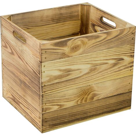 Obstkiste geflammt passend für Ikea Kallax und Expeditregale Regalkiste Weinkiste Holzkiste (1/5)
