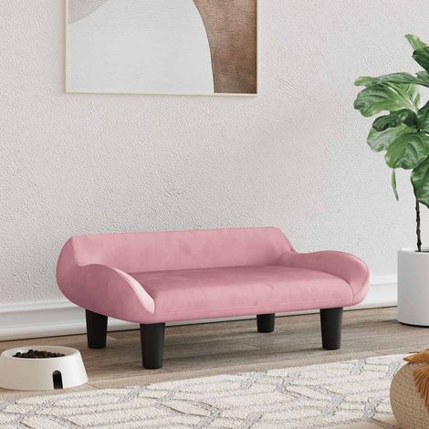Panier pour chien rose 70x40x24 cm en velours