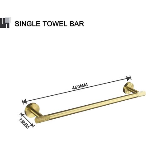 (Porte-serviettes simple B) Porte-savon doré brossé, porte-serviettes, porte-papier toilette, crochet pour peignoir, porte-gobelet, brosse WC, porte-savon, accessoires de salle de bain (1/5)