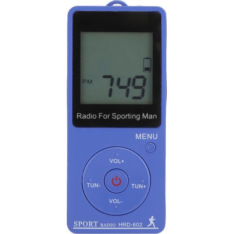 Mini radio sportive portable compacte FM/AM avec affichage numérique, réglage de la fréquence et fonction podomètre