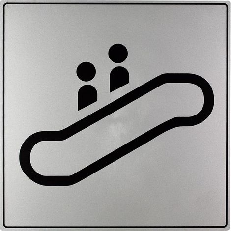 Plaque de porte Escalator - Gamme Iso 7001 200x200mm - 4380209